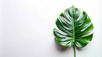 Obraz premium Monstera tetrasperma or mini leaf isolated on white background, asymmetrical