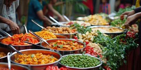 Fototapeta premium World food day celebration background
