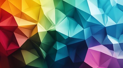 Obraz premium Abstract Geometric Low Poly Background with Rainbow Colors