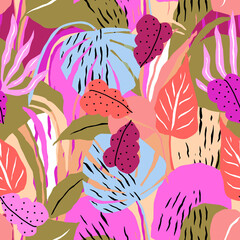 seamless pattern with autumn leaves