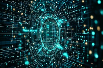 Digital Technology background of data and network