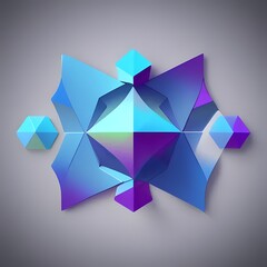 Obraz premium 3d shapes glowing with bright holographic colors