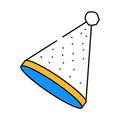 party hat cap line icon vector. party hat cap sign. isolated symbol illustration