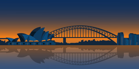 Bandung, Indonesia, October 08, 2024: Sydney Architecture. Tourism Australia. Opera House. Sydney Buildings. Welcome to Sydney. Vector illustration