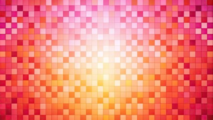 Fototapeta premium Abstract pixel background with squares in pink and orange colors