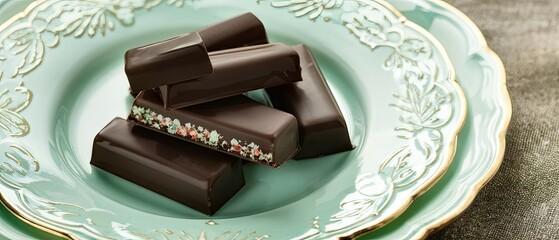 Chocolate Bars on a Plate