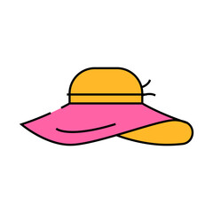 sun hat cap line icon vector. sun hat cap sign. isolated symbol illustration