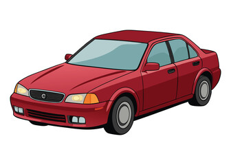 Sedan car, vector design illustration on white background