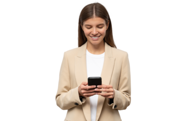 College female student using phone