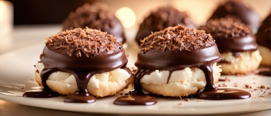 Chocolate Covered Cookies on a Plate