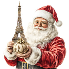 Parisian Christmas Clipart Vector Illustration