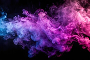 Abstract purple and pink smoke on black background