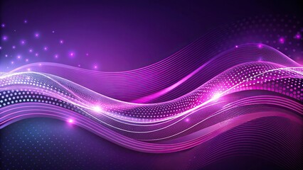 Abstract Purple and Pink Wavy Dotted Background with Leading Lines