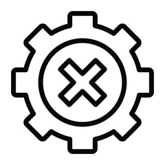 Setting Rejected Icon Outline Style. Editable Stroke Icon.