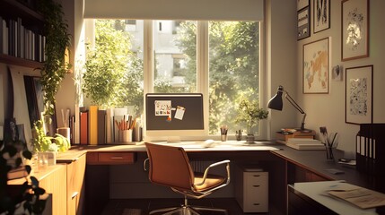 Fototapeta premium 91. A creative workspace filled with inspiration for a virtual assistant