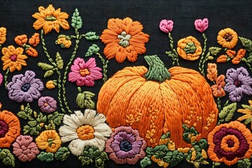 vintage Embroidery flower floral seamless pattern. Delicate blossoms and intricate foliage intertwine in a mesmerizing dance, creating an atmosphere of classic refinement for print and textile
