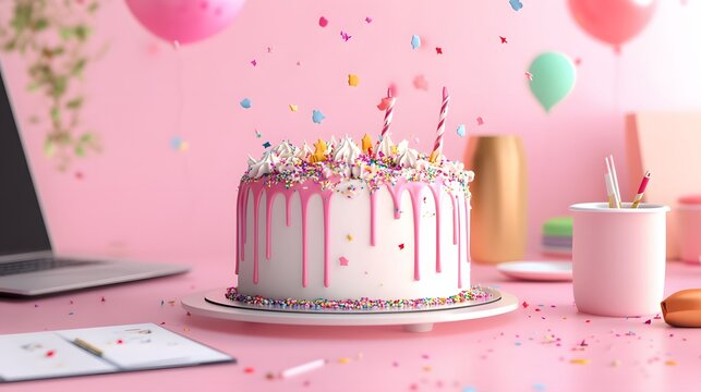 92. A virtual assistant celebrating milestones in their career with a cake