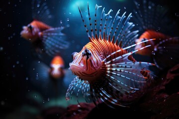 Majestic Lionfish in Vibrant Underwater Environment