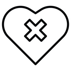 Obraz premium Love Rejected Icon Outline Style. Editable Stroke Icon.