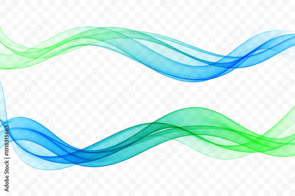 Poster collection of wavy shapes. transparent wave element