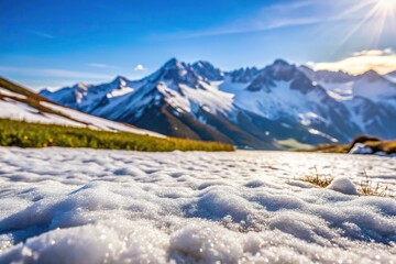 Obraz premium Mountain landscape with snow, extreme close-up