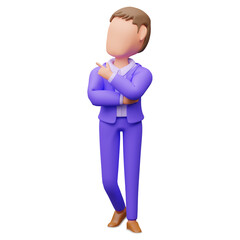 Businessman Pointing Upwards 3d illustration