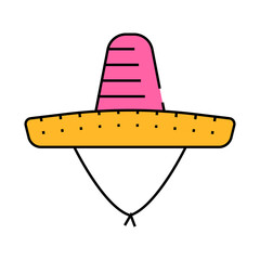 sombrero hat cap line icon vector. sombrero hat cap sign. isolated symbol illustration