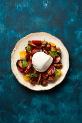 Caprese salad with heirloom tomatoes and cheese