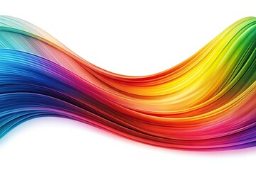 Abstract rainbow colorful wave on white background silhouette