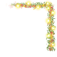 Christmas border with lights frame card decoration 