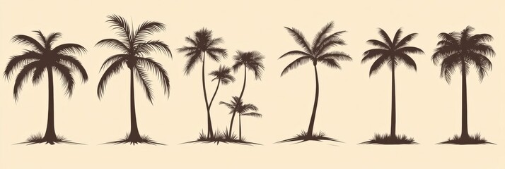 Vector logo and print design template, tropical hand drawn illustration, tropical surfing concept, palm trees and hippie boho elements