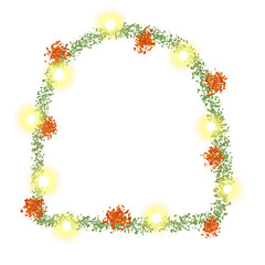 Christmas border with lights frame card decoration 