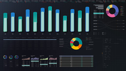 Dynamic data visuals for business info graphics, animated charts, and data-driven insights for a...
