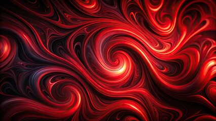 Abstract red and black swirling design on dark background with shallow depth of field