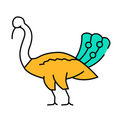 peacock vehicle kartikeya line icon vector. peacock vehicle kartikeya sign. isolated symbol illustration