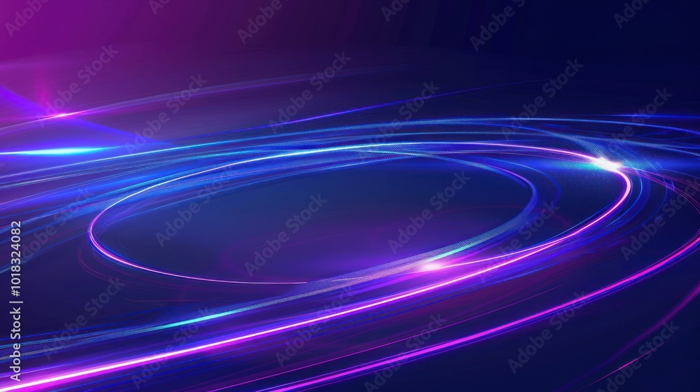Poster abstract light trails with circular pattern