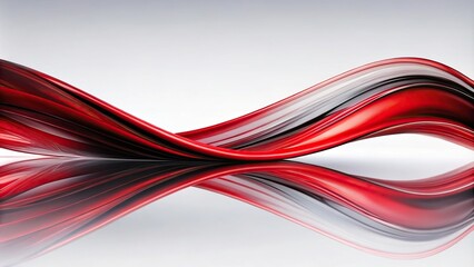 Abstract red and black wave reflecting on white background