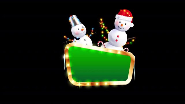 Christmas banners or lower-thirds, isolated on black.