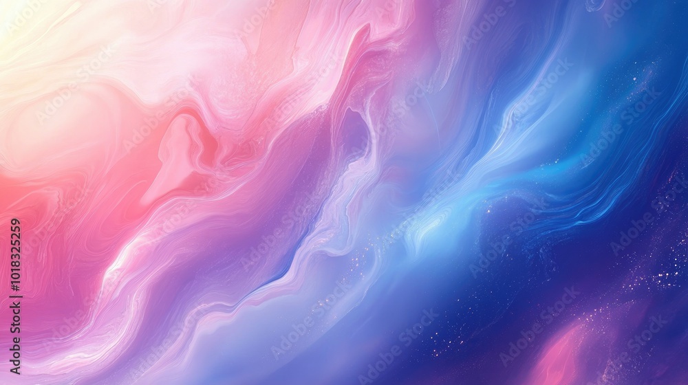 Poster an artistic background with bright gradients that flow smoothly, forming abstract textures.