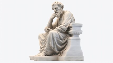Fototapeta premium Marble Statue of a Seated Man