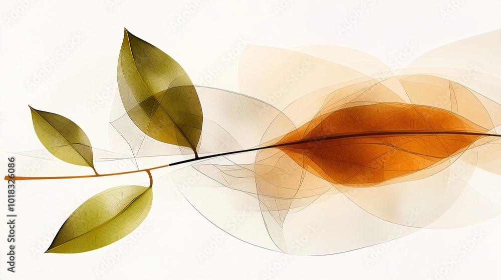 Aufkleber abstract leaf design with soft color gradients