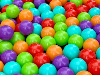 Bright and cheerful ball pit filled with colorful plastic balls. Pattern
