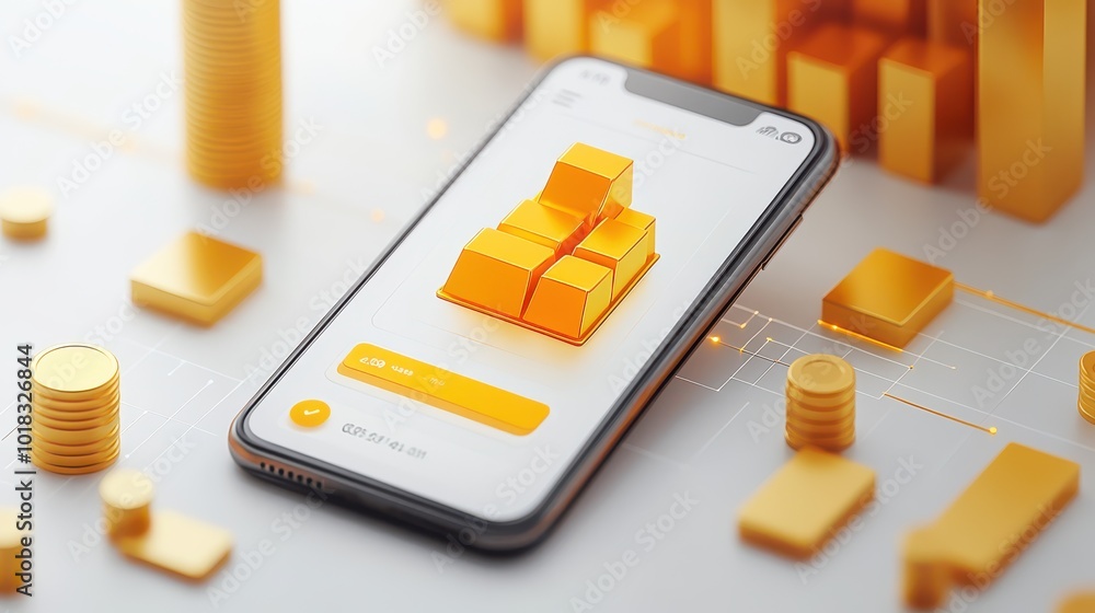 Aufkleber a mobile push notification promoting a gold trading app to new users.