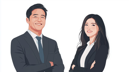 日本人の若いビジネスウーマンのイラスト