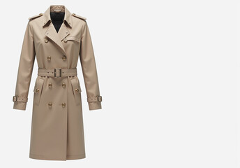 Beige elegant woman autumn coat isolated white, Beige raincoat , beige coat , Women fashion clothes , woman in beige coat, Trenchcoat, woman trench coat, Fashion beige child girl trench coat isolated
