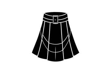 Scottish Kilt Silhouette Vector Illustration