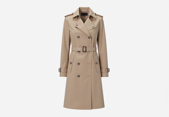 Beige elegant woman autumn coat isolated white, Beige raincoat , beige coat , Women fashion clothes , woman in beige coat, Trenchcoat, woman trench coat, Fashion beige child girl trench coat isolated