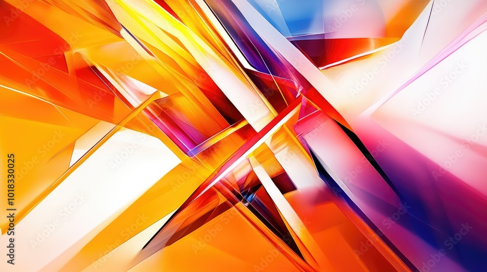 Aufkleber bright geometric shapes with sharp angles and dynamic reflections form a colorful abstract backgroun