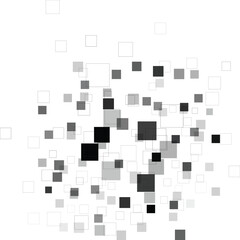 abstract background with squares Monochrome geometric line illustration Random squares mosaic pattern. Pixelated, fragmentation halftone design.  Dynamic vibrant vector for celebration decorations