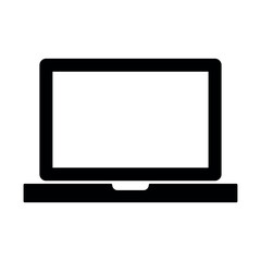 Laptop icon vector, outline style laptop icon vector in flat trendy style illustration isolated on white background.